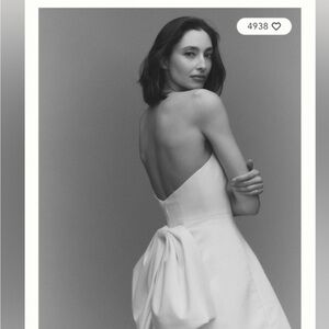 Sachin + Babi White Backless Dress with Sculpted Bow